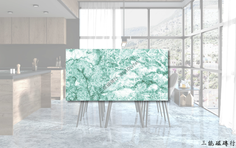 海洋藍色系亮面大理石磁磚，帶來沉靜優雅的空間氛圍，適合浴室或特色牆面。