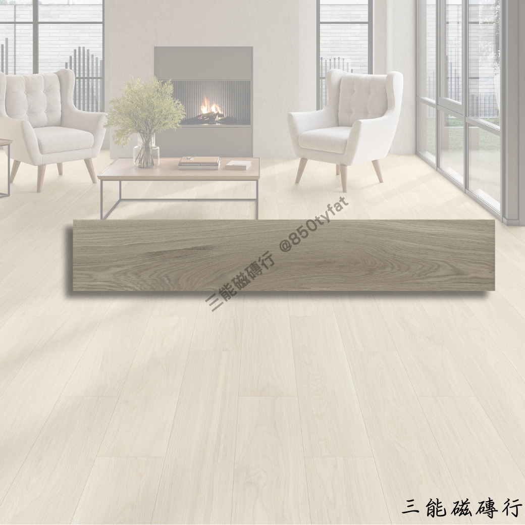 米色柚木紋磁磚，溫馨柔和，適合溫暖居家與輕奢風