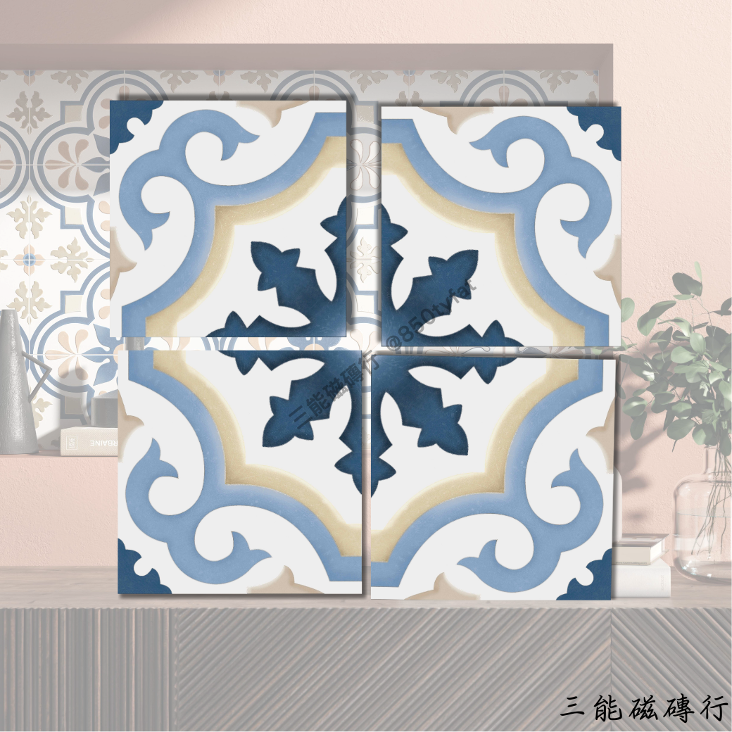 伊比利之舞系列隨機花磁磚，多種經典西班牙花磚圖案組合，讓空間充滿層次感與異國風情。