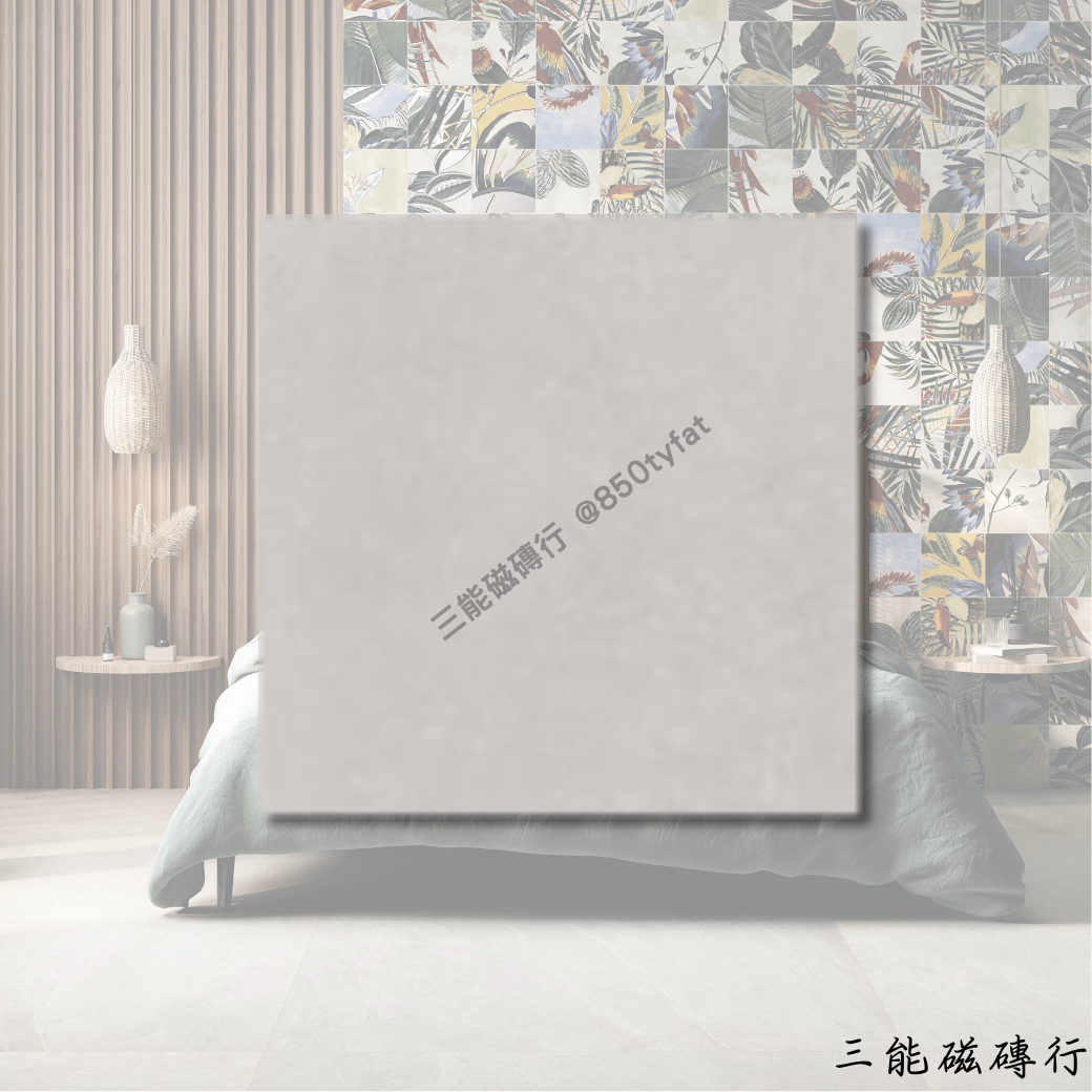 四季森境系列春季款磁磚，清新綠葉與花卉圖案，帶來生機盎然的自然感，適用於室內空間或戶外花園牆面。