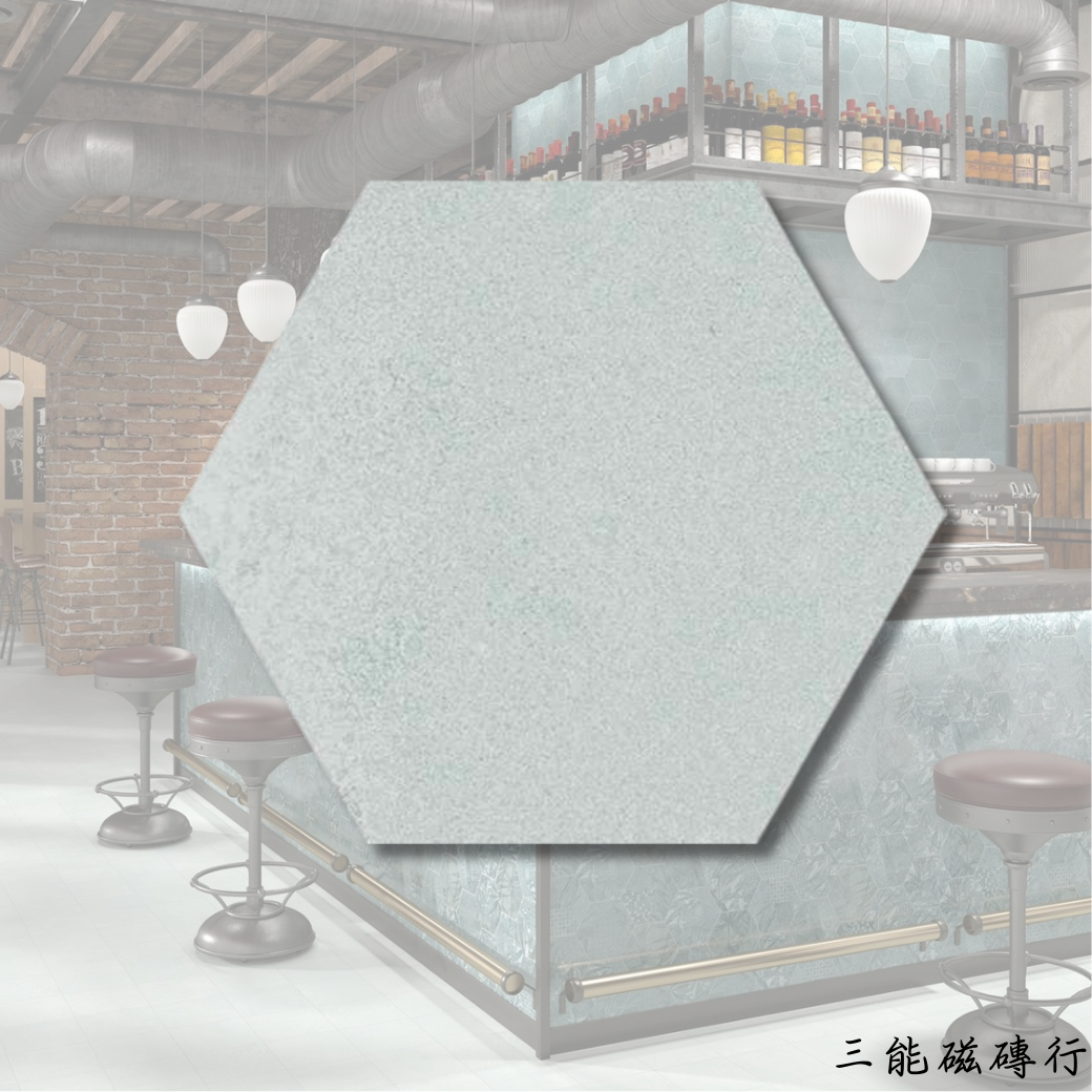 白六角磁磚，簡約而百搭，適用於現代極簡風或日式禪風空間。