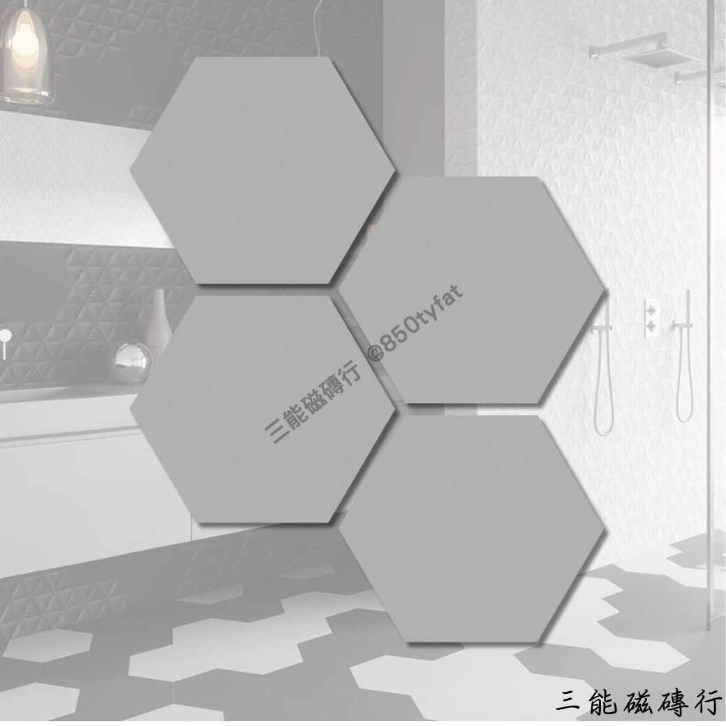 六角形瓷磚，純白色水泥質感，帶有細膩的啞光紋理，適合現代簡約與北歐風裝潢設計。