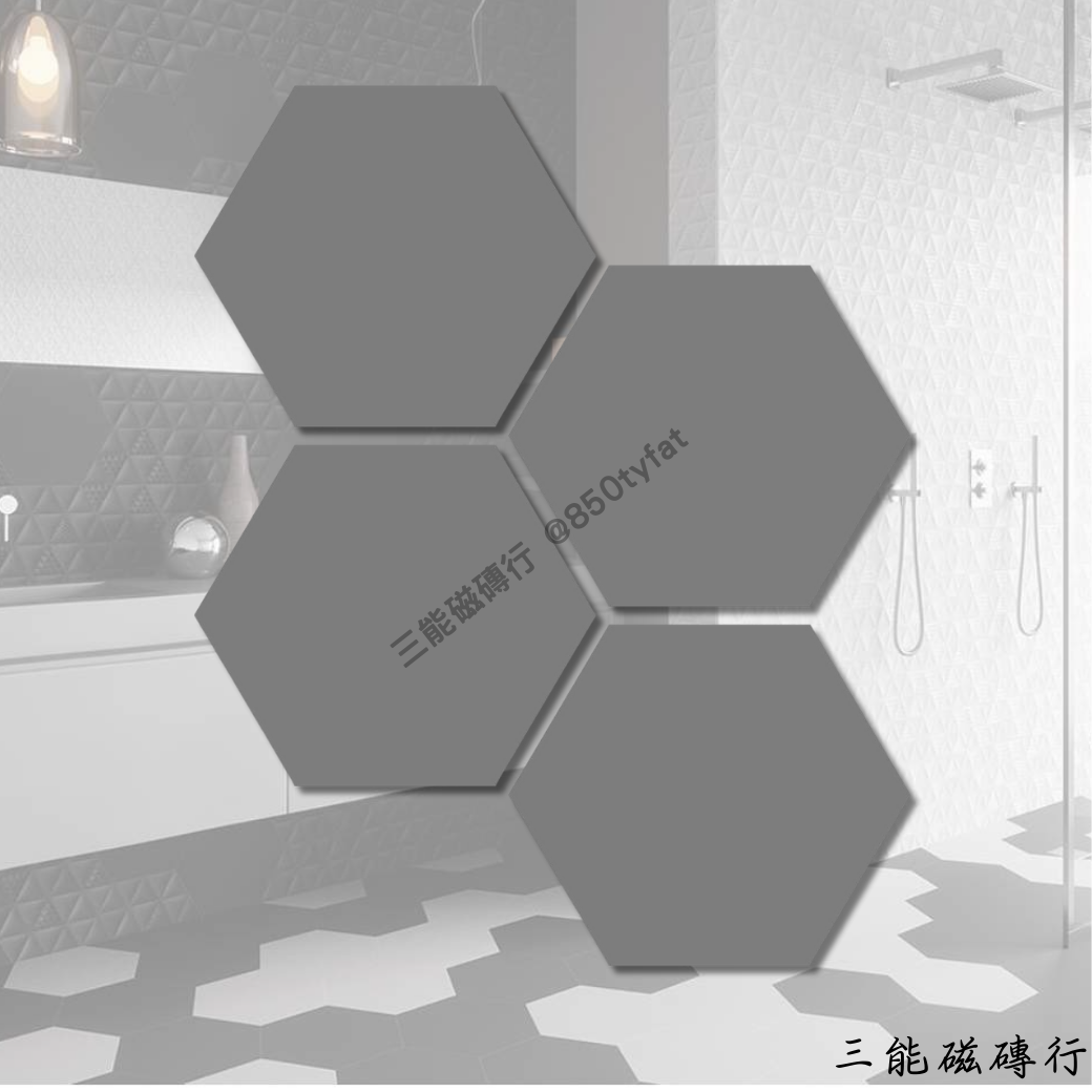 六角形瓷磚，純白色水泥質感，帶有細膩的啞光紋理，適合現代簡約與北歐風裝潢設計。