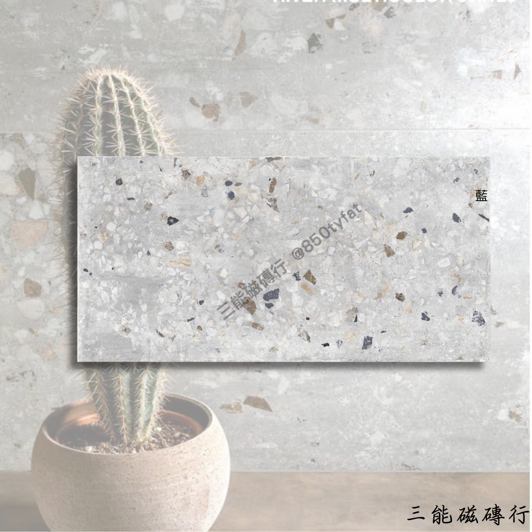 陶泥彩韻白色系磁磚，20x20cm，淡雅白灰底色搭配細碎礦物質感，適合現代極簡風格。