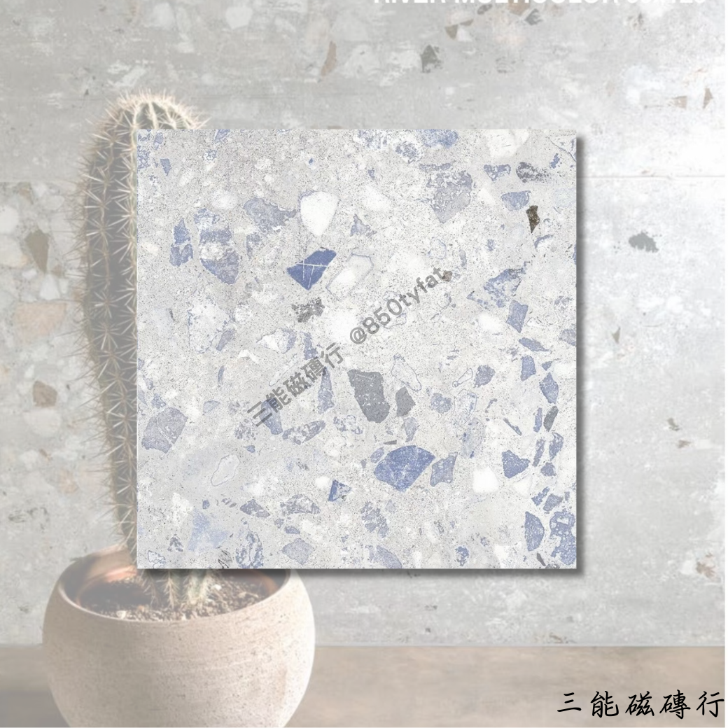 陶泥彩韻白色系磁磚，20x20cm，淡雅白灰底色搭配細碎礦物質感，適合現代極簡風格。