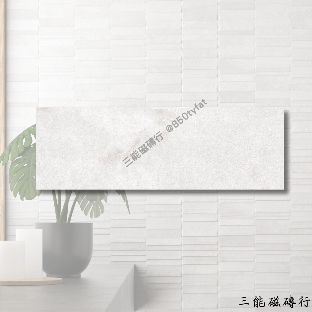 朗雪峰系列立體灰磁磚，灰階幾何紋理設計感強烈。