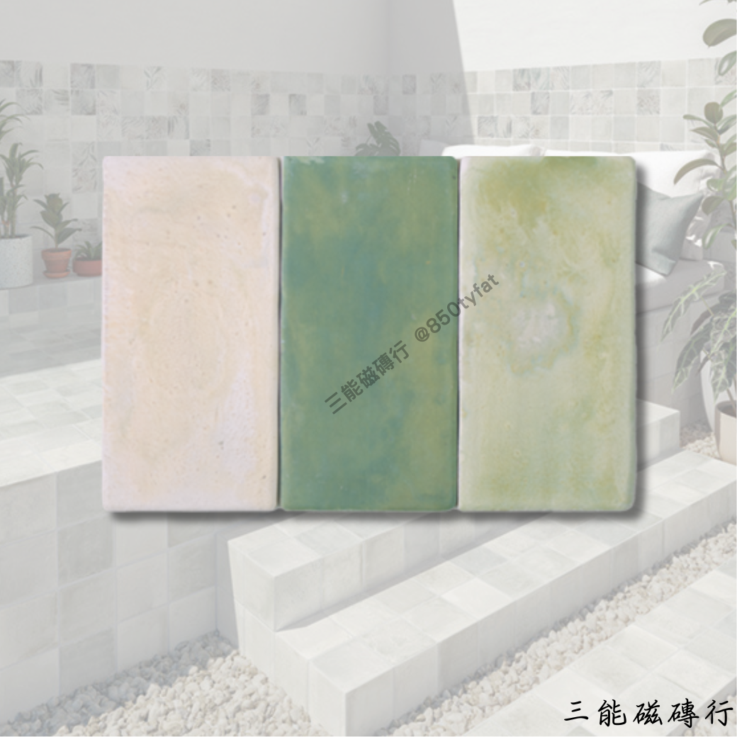 公主港系列露麗磁磚，落葉拼貼風，清新自然。