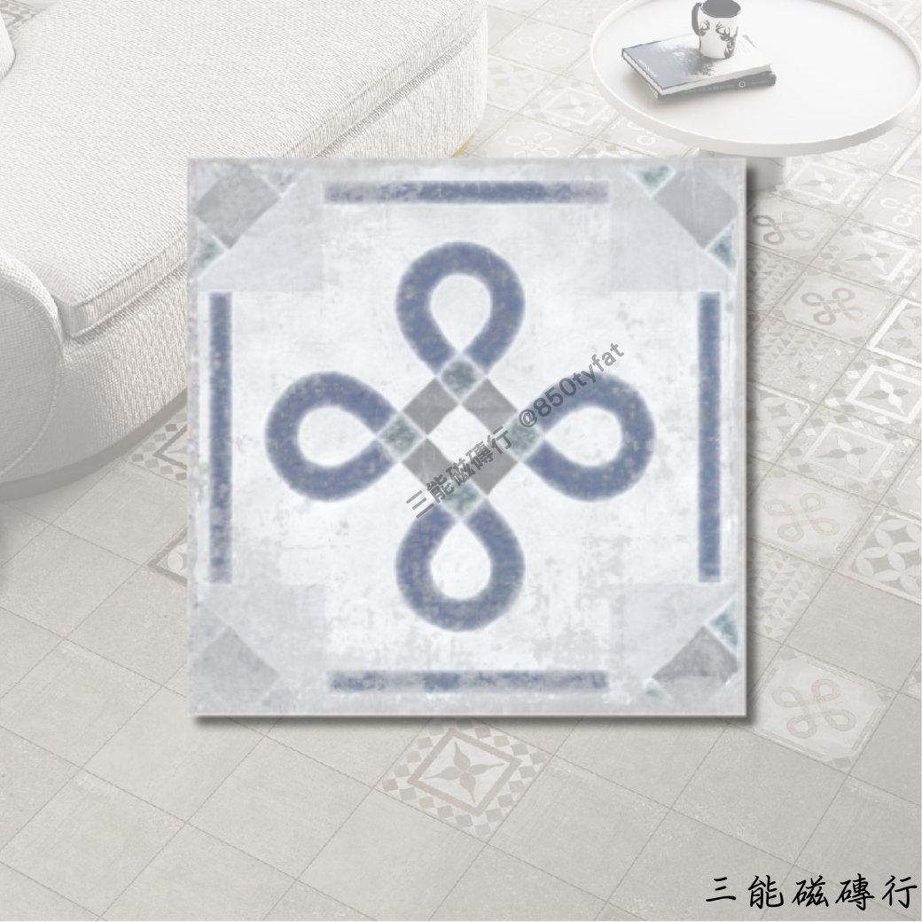 蓓優妮塔系列米D磁磚，米色幾何拼貼，適配性強。