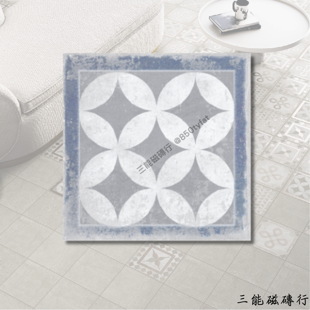 蓓優妮塔系列米D磁磚，米色幾何拼貼，適配性強。