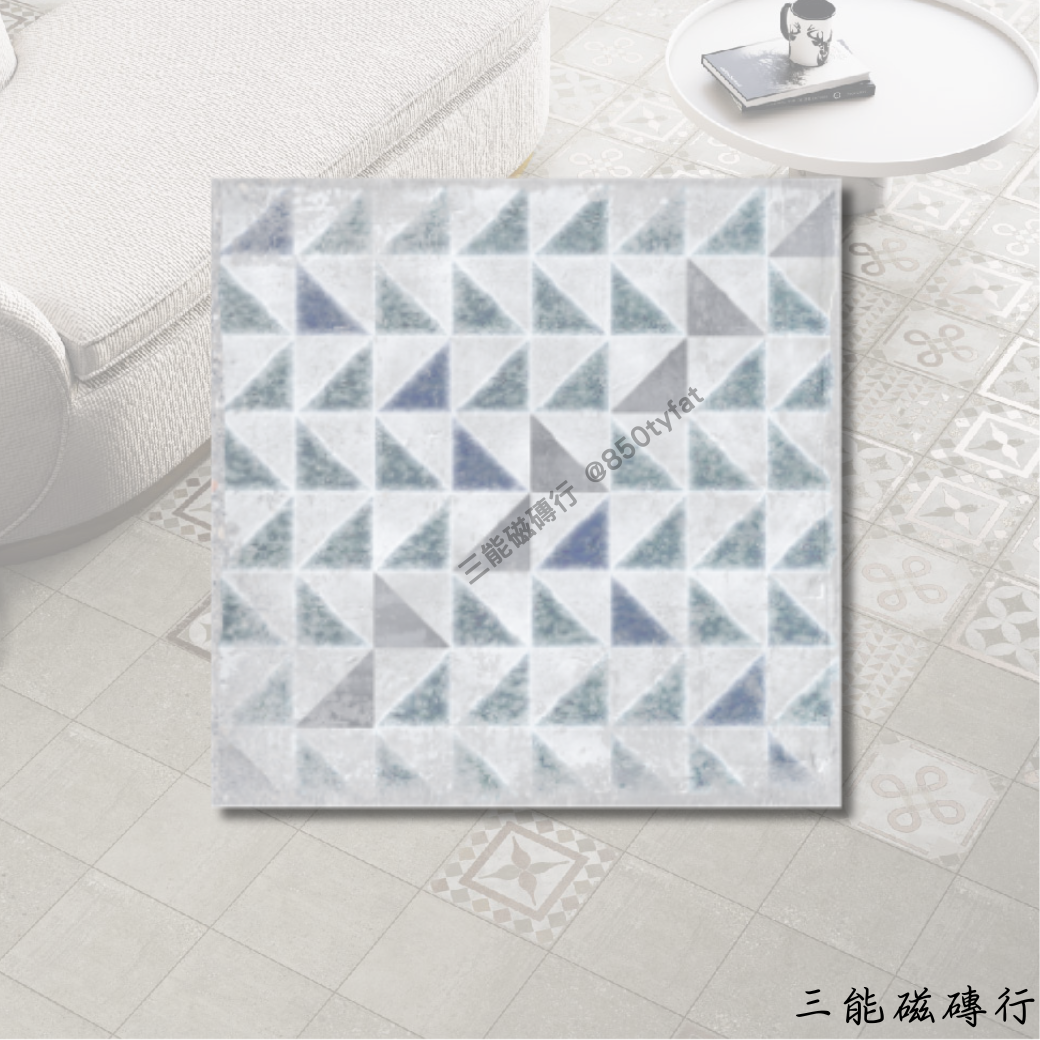 蓓優妮塔系列米D磁磚，米色幾何拼貼，適配性強。