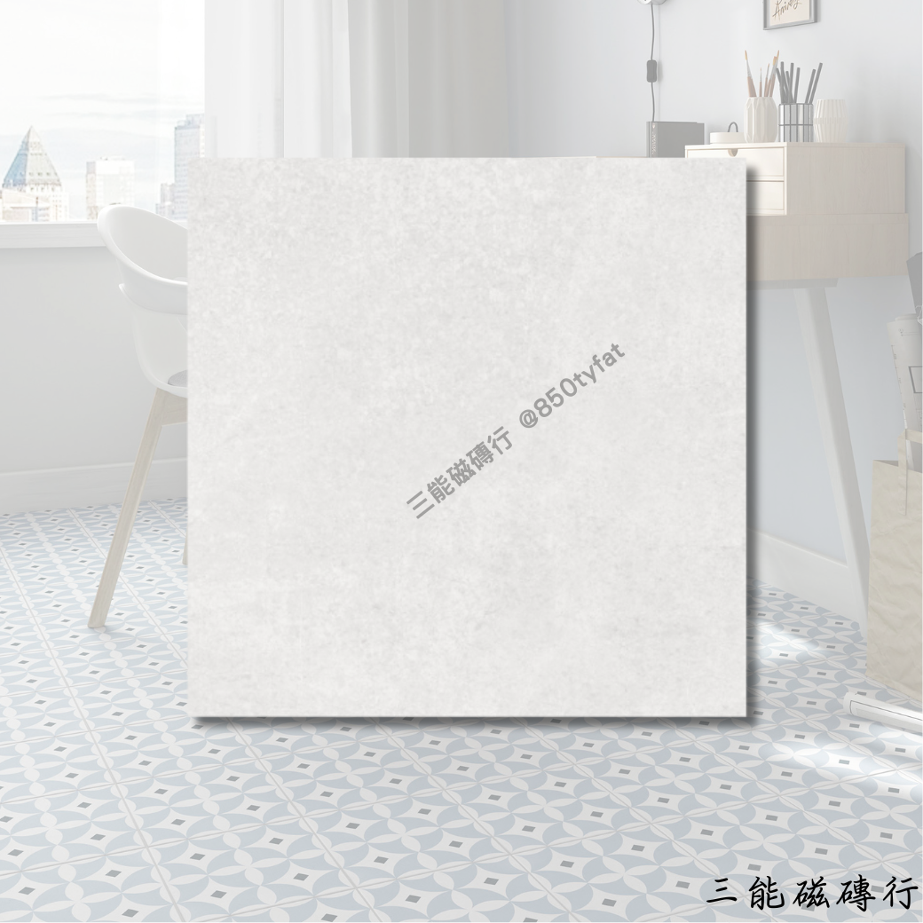 蓓優妮塔系列藍花磁磚，明亮幾何設計，視覺吸睛。