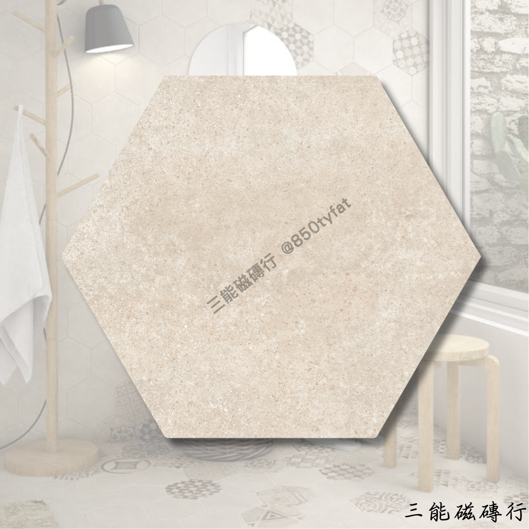 霧角磚系列幾何米磚，線條拼貼設計。