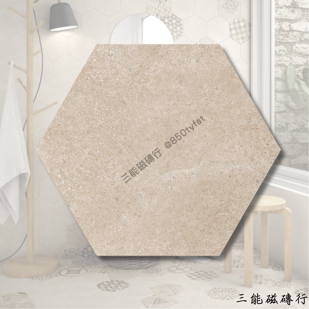 霧角磚系列幾何米磚，線條拼貼設計。