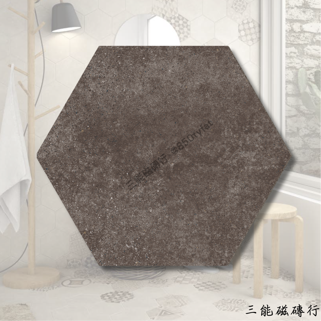 霧角磚系列幾何米磚，線條拼貼設計。