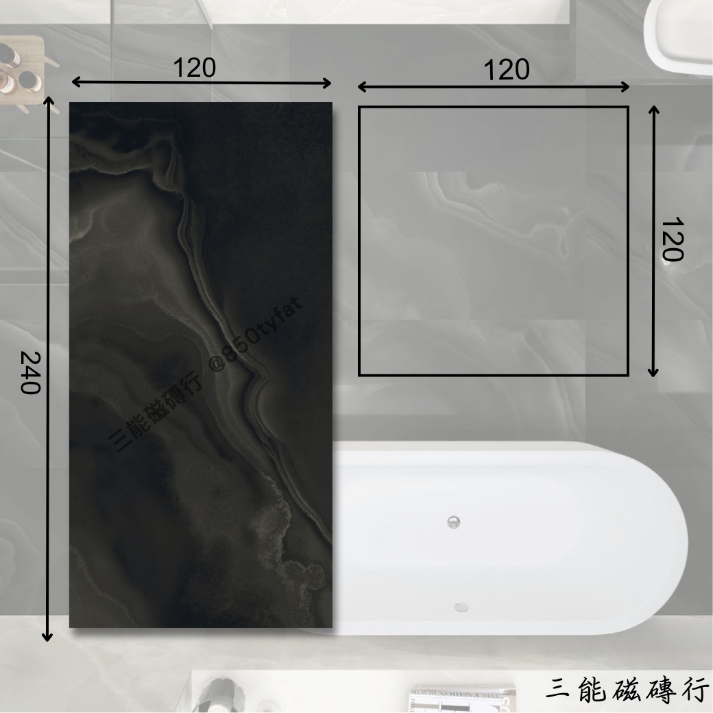 [義大利]夜墨晶石 | 120 x 240、120x120cm