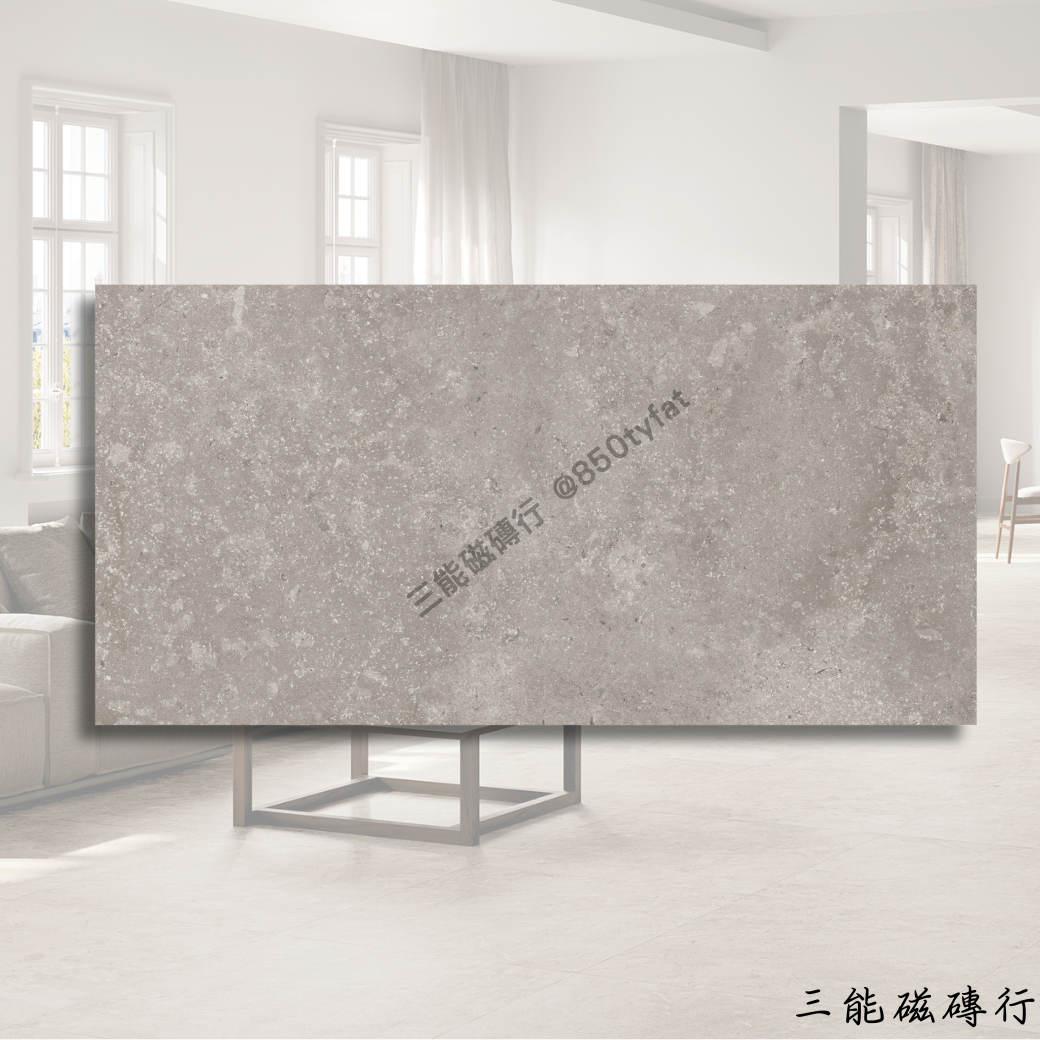 以弗所灰深灰霧面磁磚 - 深色石紋設計，適合現代奢華與商業空間。