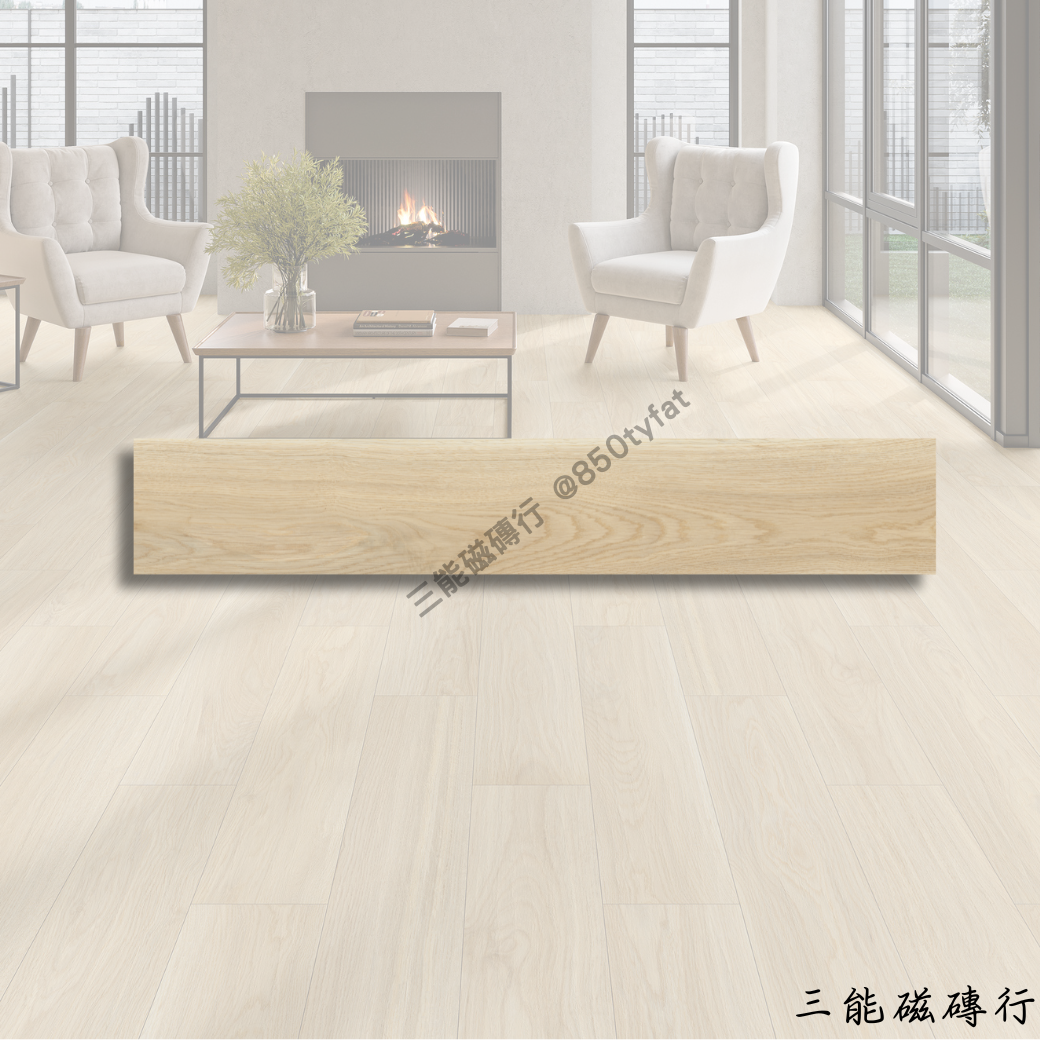 米色柚木紋磁磚，溫馨柔和，適合溫暖居家與輕奢風