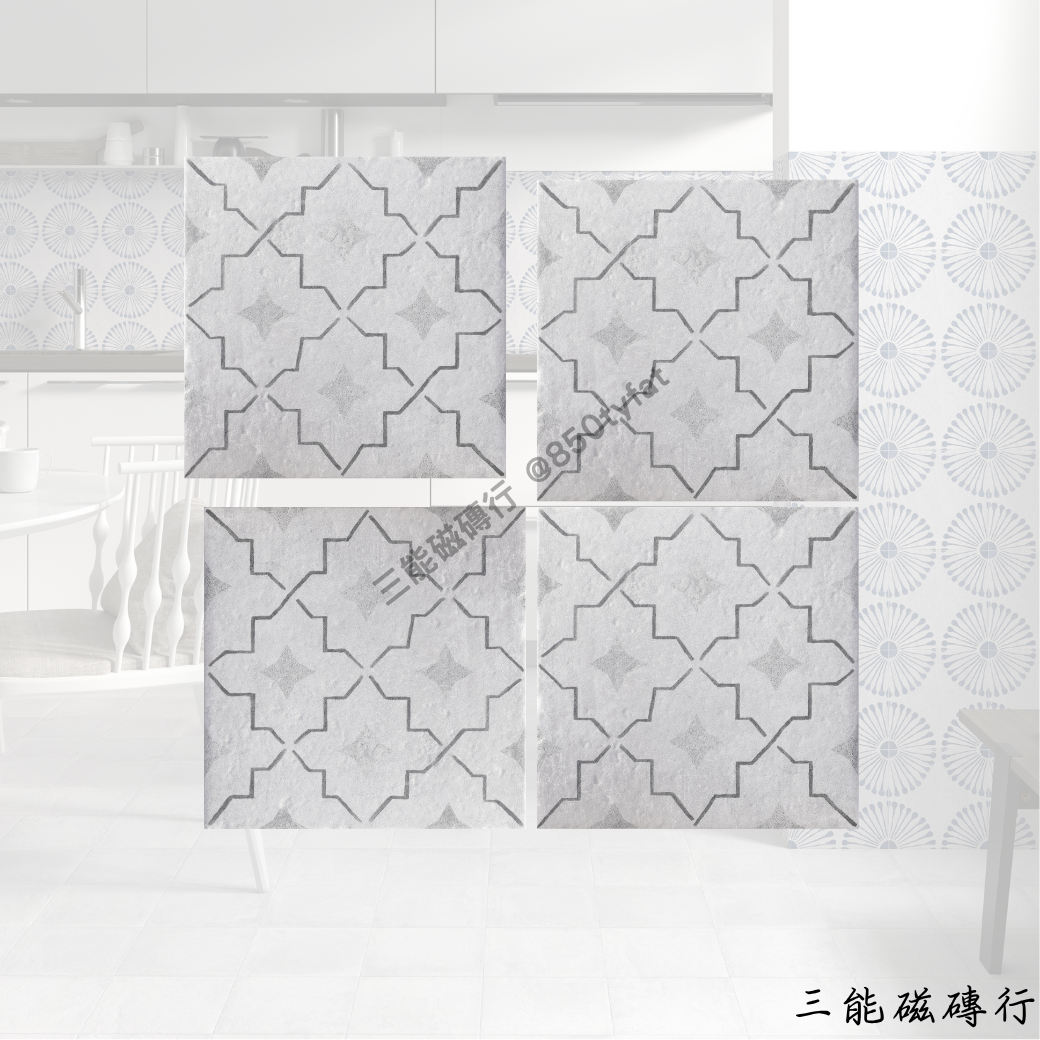 Feeling系列淺灰磁磚，水泥風紋理設計