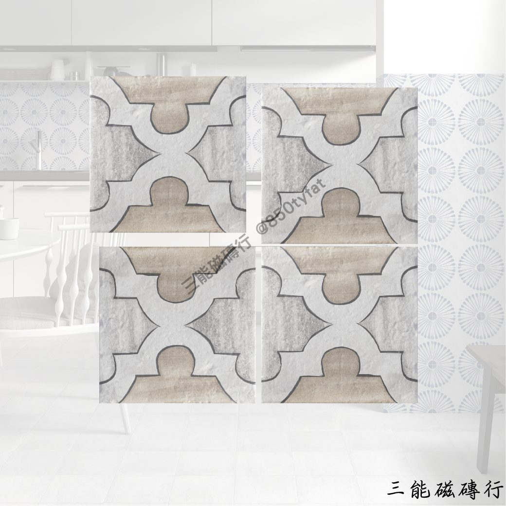 Feeling系列淺灰磁磚，水泥風紋理設計