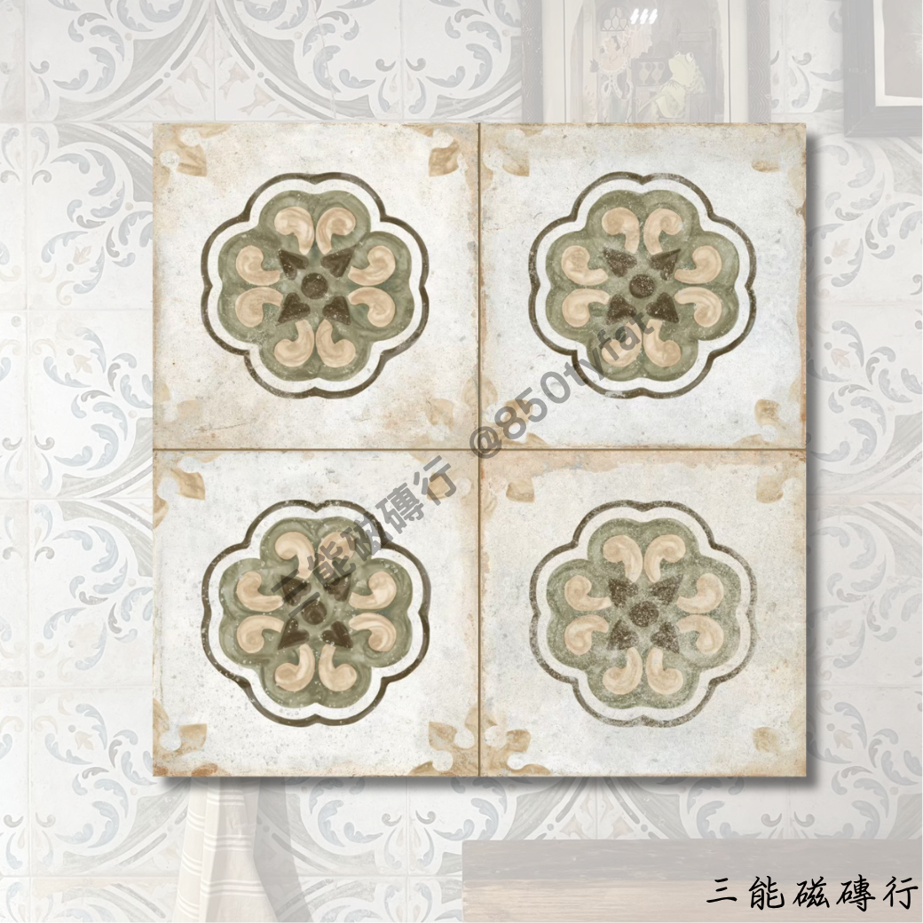 FS Roots系列星夜藍磁磚，立體幾何藍色復古花磚