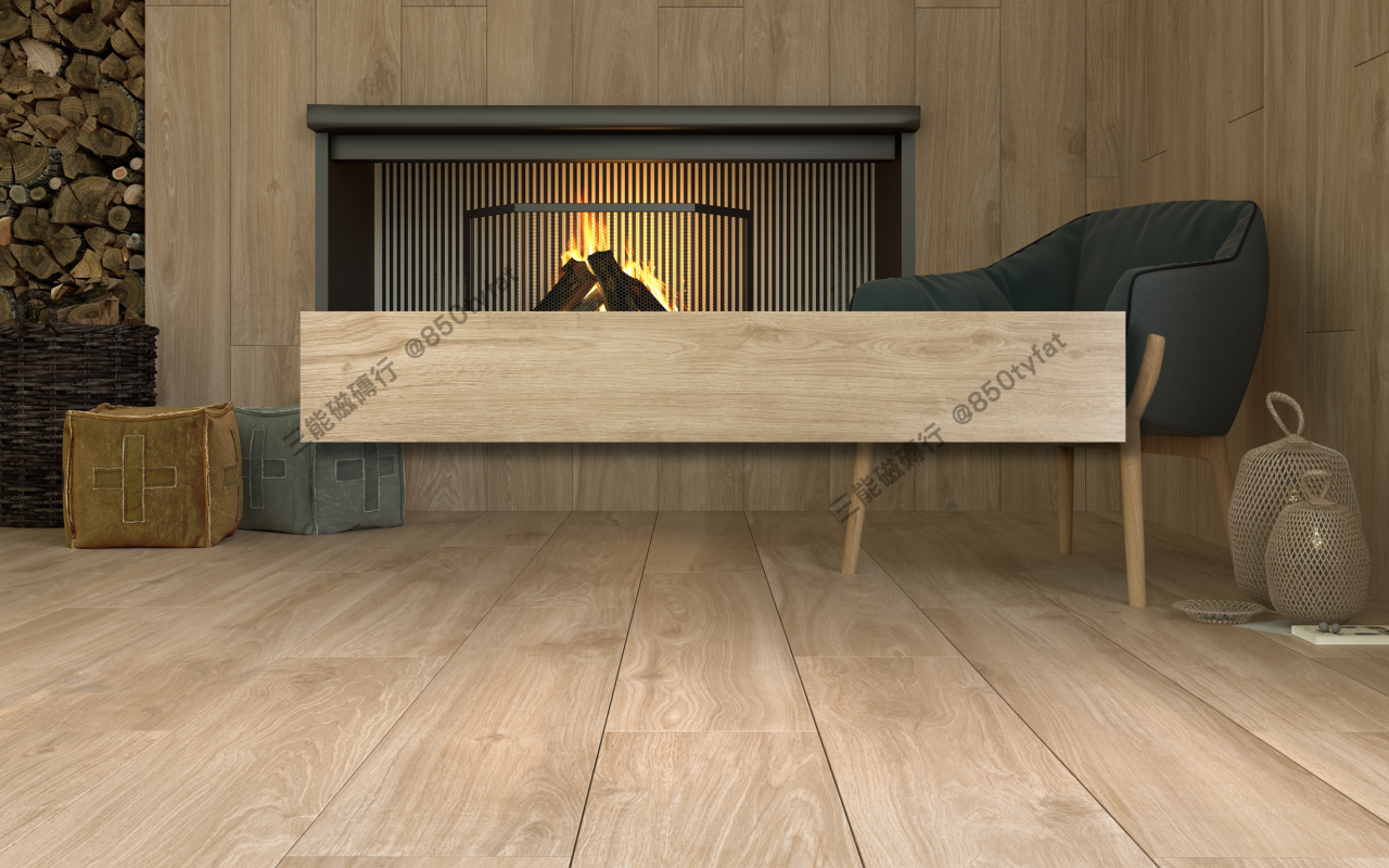 原森系列磁磚，三款色系包含自然淺木、灰木與棕木紋理，展現自然簡約與居家溫馨感，三能磁磚行