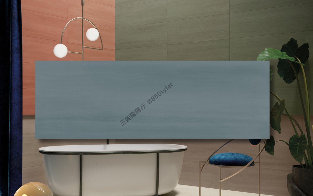 莫德彩磚系列磁磚，包含低彩奶白、霧綠、灰藍與幾何拼花款式，打造風格牆面與童趣空間，三能磁磚行