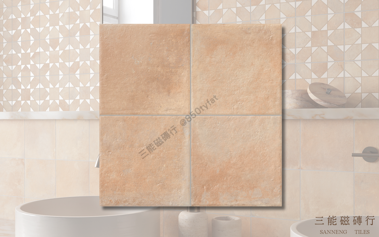 灰調素岩系列磁磚，包含淺灰與深灰兩色水泥質感，展現極簡工業風格，三能磁磚行