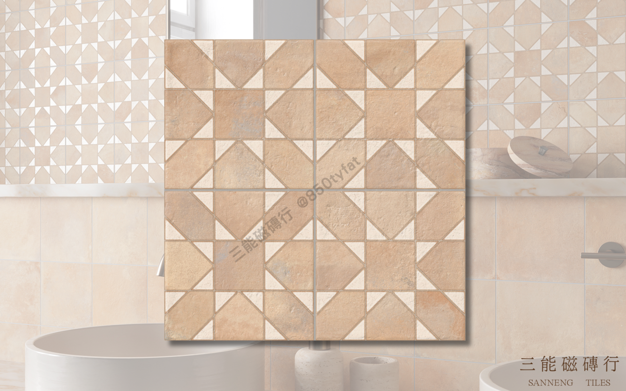 灰調素岩系列磁磚，包含淺灰與深灰兩色水泥質感，展現極簡工業風格，三能磁磚行