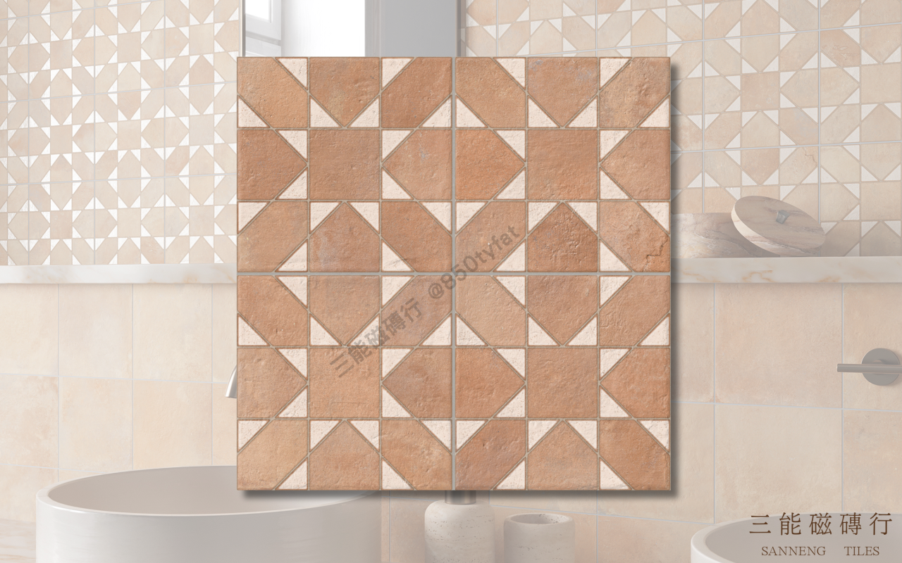 灰調素岩系列磁磚，包含淺灰與深灰兩色水泥質感，展現極簡工業風格，三能磁磚行