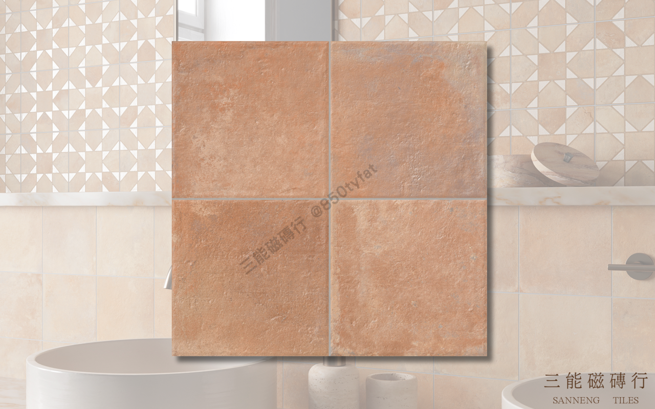 灰調素岩系列磁磚，包含淺灰與深灰兩色水泥質感，展現極簡工業風格，三能磁磚行