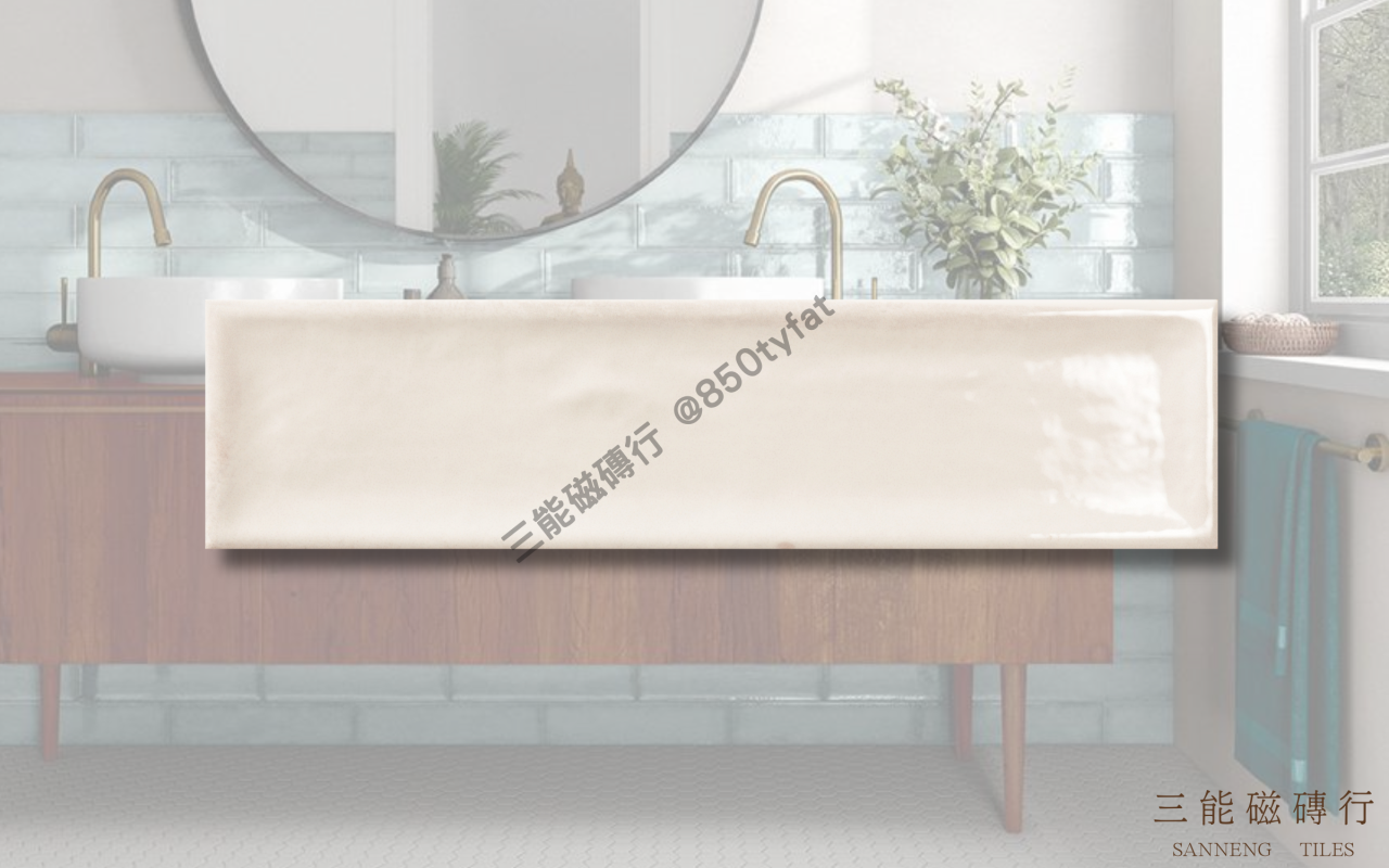 釉光復古系列磁磚，結合手工感亮面釉與復古色系，展現窯變質感與多元鋪貼方式，適合現代復古風格牆面設計，三能磁磚行