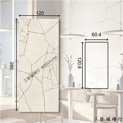 [義大利]金煉輝岩-金絲白 | 120x 280、60.4x120.8cm