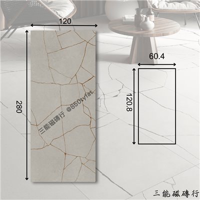 [義大利]金煉輝岩-金絲淺灰 | 120x 280、60.4x120.8cm
